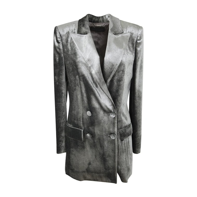 Fantasy Grey Dwurzędowy Blezer Alberta Ferretti