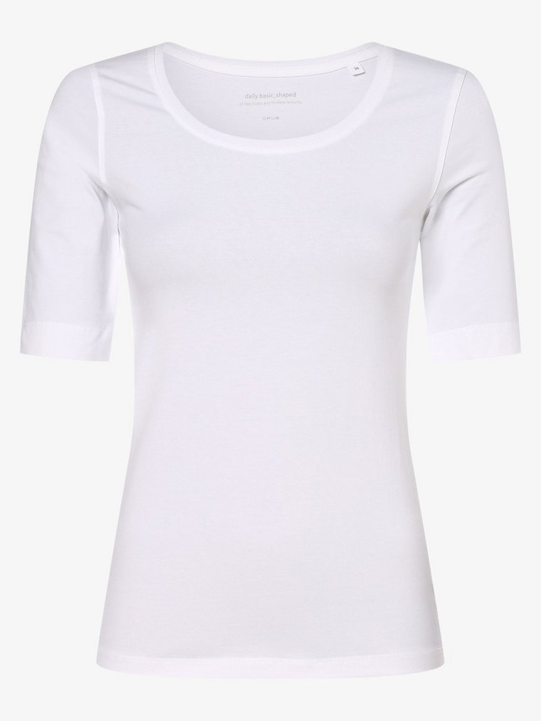 Opus - T-shirt damski  Sanika, biały