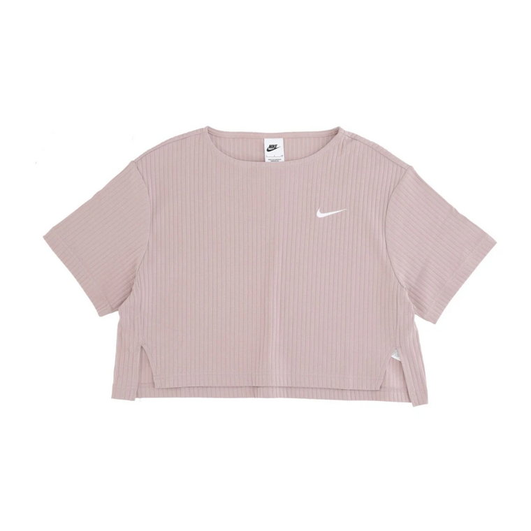 Rib Jersey Top - Diffused Taupe/White Nike