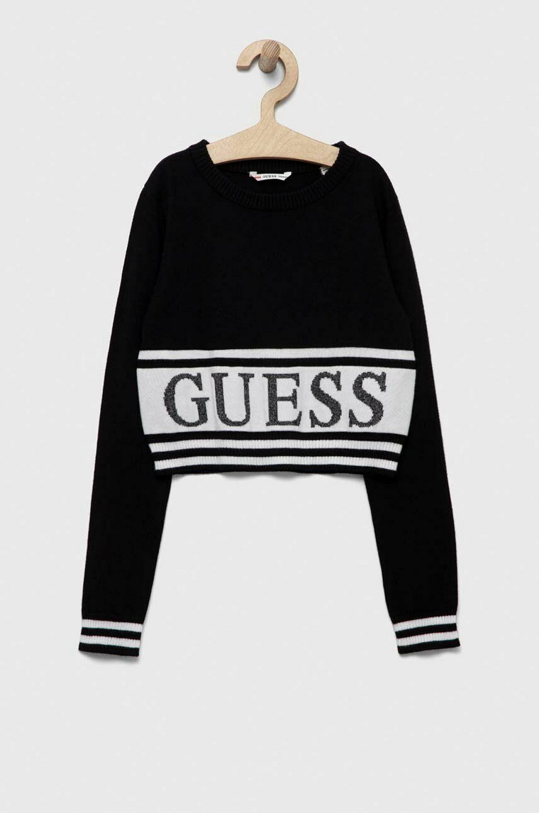 Guess sweter dziecięcy kolor czarny lekki