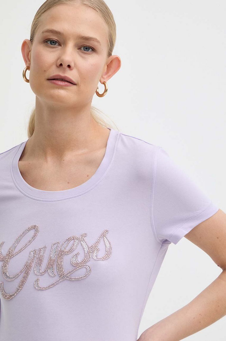 Guess t-shirt damski kolor różowy W4GI30 J1314