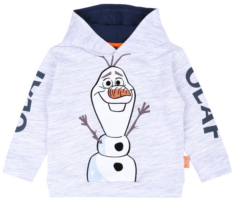 Szara, melanżowa bluza z kapturem OLAF Disney 6-7 lat 122 cm