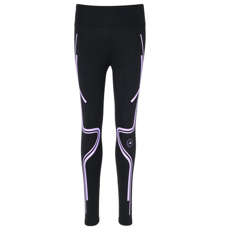 TruePace Legginsy do biegania czarne i liliowe Adidas by Stella McCartney