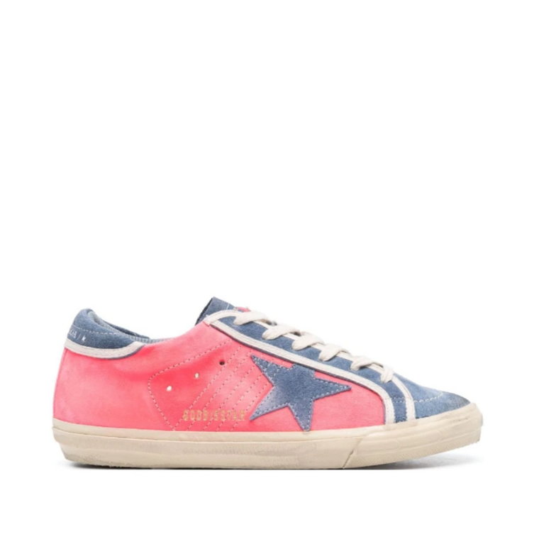 Koralowe Niebieskie Zamszowe Super Star Sneakers Golden Goose