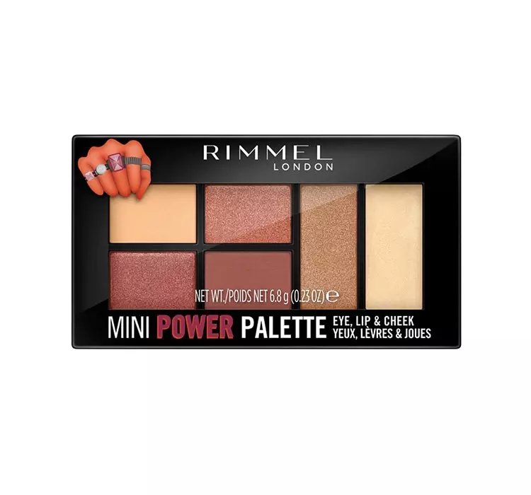 RIMMEL MINI POWER WIELOFUNKCYJNA PALETKA DO OCZU, UST I POLICZKÓW 006 FIERCE 6,8G