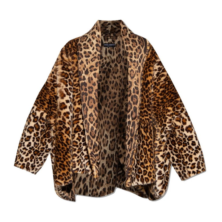 Leopardowa kurtka z imitacji futra Dolce & Gabbana