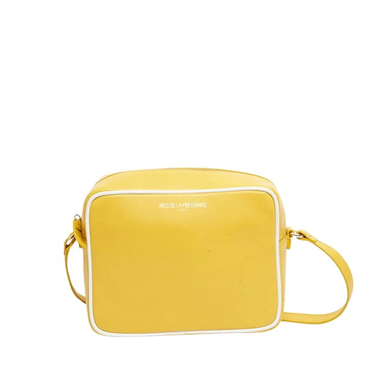 Marcia żółta torba z białym brzegiem Ines De La Fressange Paris