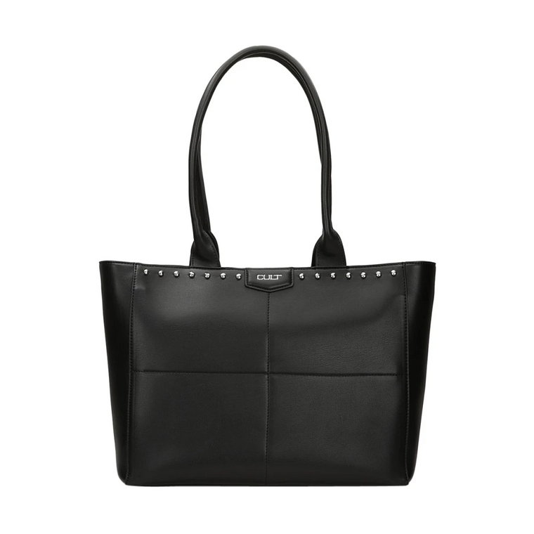 Czarna torba shopper z ćwiekami Cult