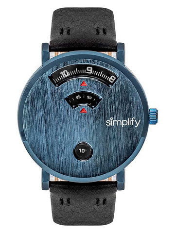 Simplify Zegarek kwarcowy "The 7000" w kolorze czarno-niebieskim