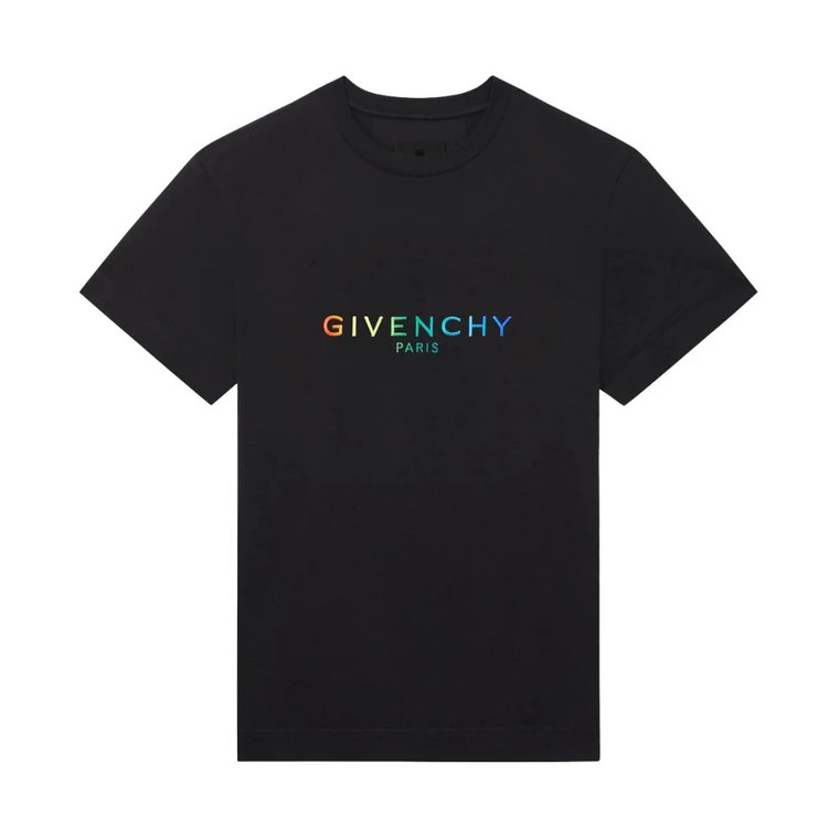 Koszulka z Haftowanym Logo - Czarny, L Givenchy
