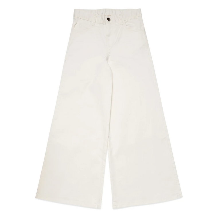 Białe bawełniane szerokie jeansy Marni