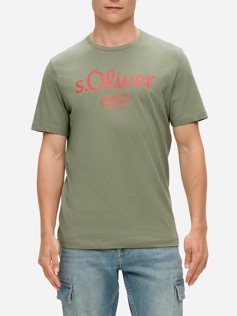 Koszulka męska s.Oliver 10.3.11.12.130.2141458-73D1 S Oliwkowa (4099975042999). T-shirty męskie