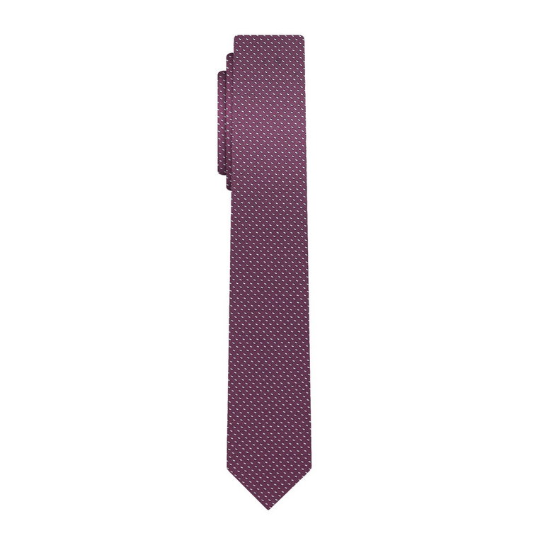 Krawat wąski bordowy kropki/groszki "śledzik" EM 15