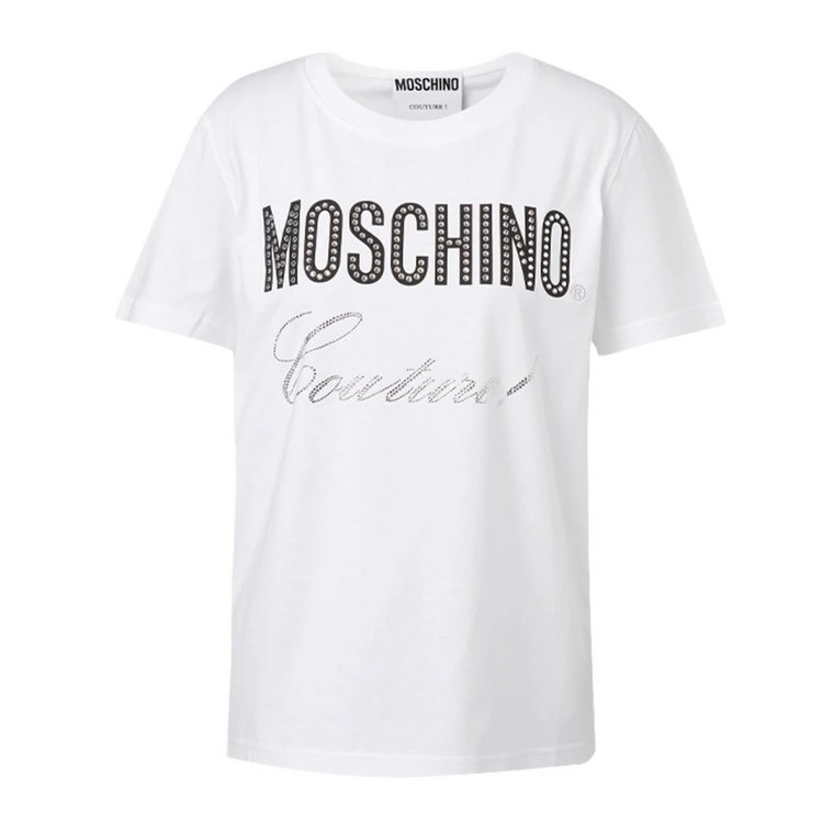 Vintage Skórzana Koszulka z Logo Moschino