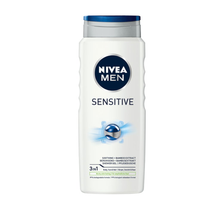 NIVEA MEN SENSITIVE ŁAGODZĄCY ŻEL POD PRYSZNIC DLA MĘŻCZYZN DO CIAŁA, TWARZY I WŁOSÓW 500ML