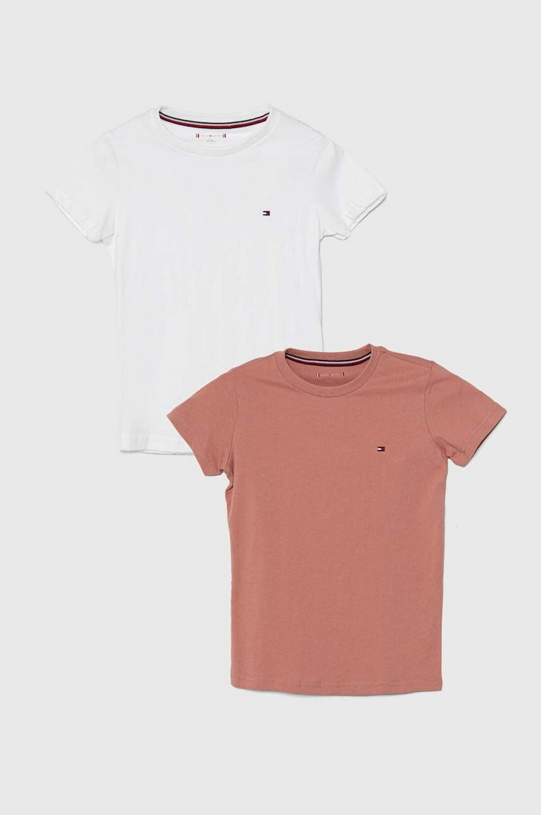 Tommy Hilfiger t-shirt bawełniany dziecięcy 2-pack kolor różowy