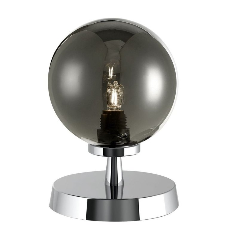 Lampa Stołowa Esben Touch Table Lamp Polished Chrome With Smoked Glass