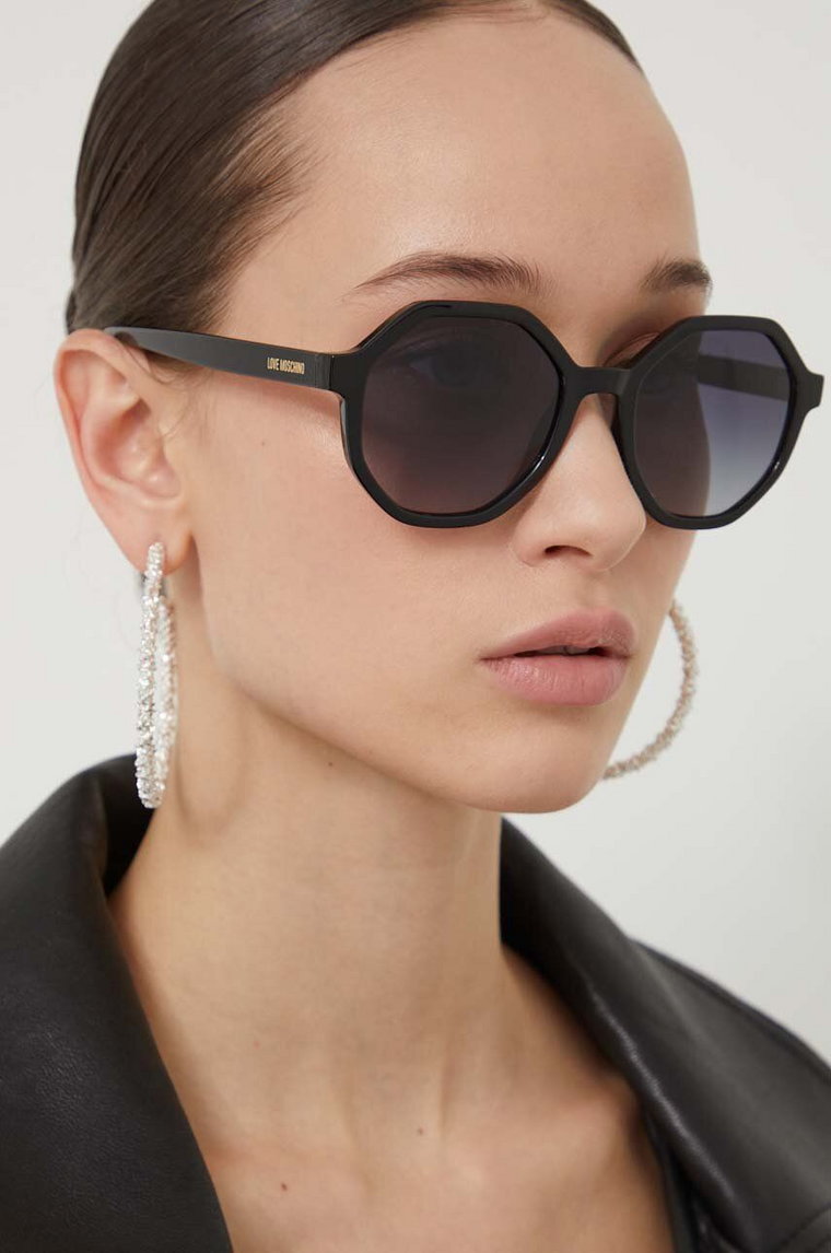 Love Moschino okulary przeciwsłoneczne damskie kolor czarny MOL076/S