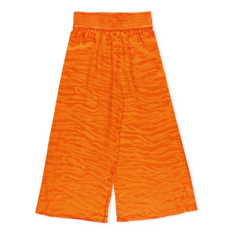 Pomarańczowe Spodnie z Rozszerzanymi Nogawkami w Stylu Animalier Kenzo