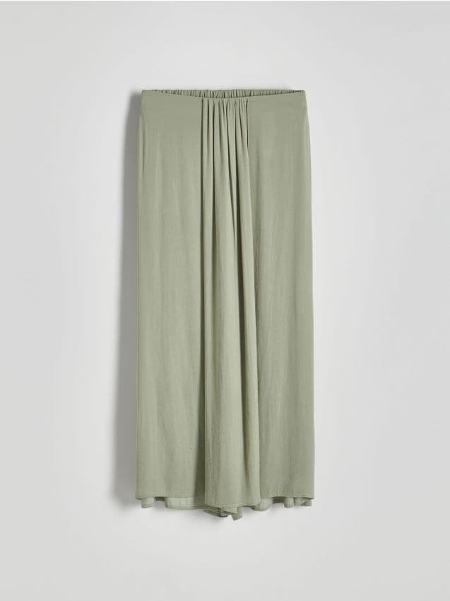 Reserved - Spodnie culotte - jasnozielony