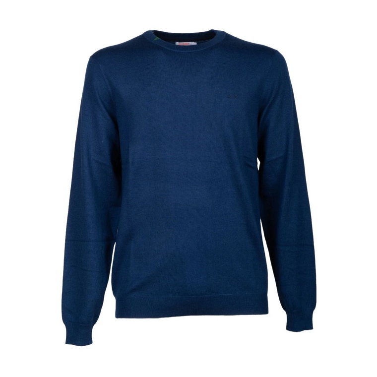 Niebieski Sweter Round Solid 83 Sun68