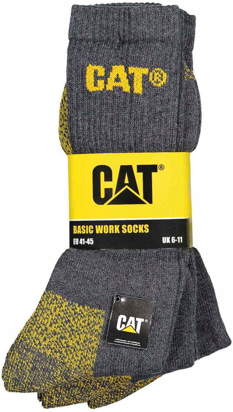 Skarpety Robocze Cat 3 Pary Eu 41-45 Caterpillar Basic Work Socks