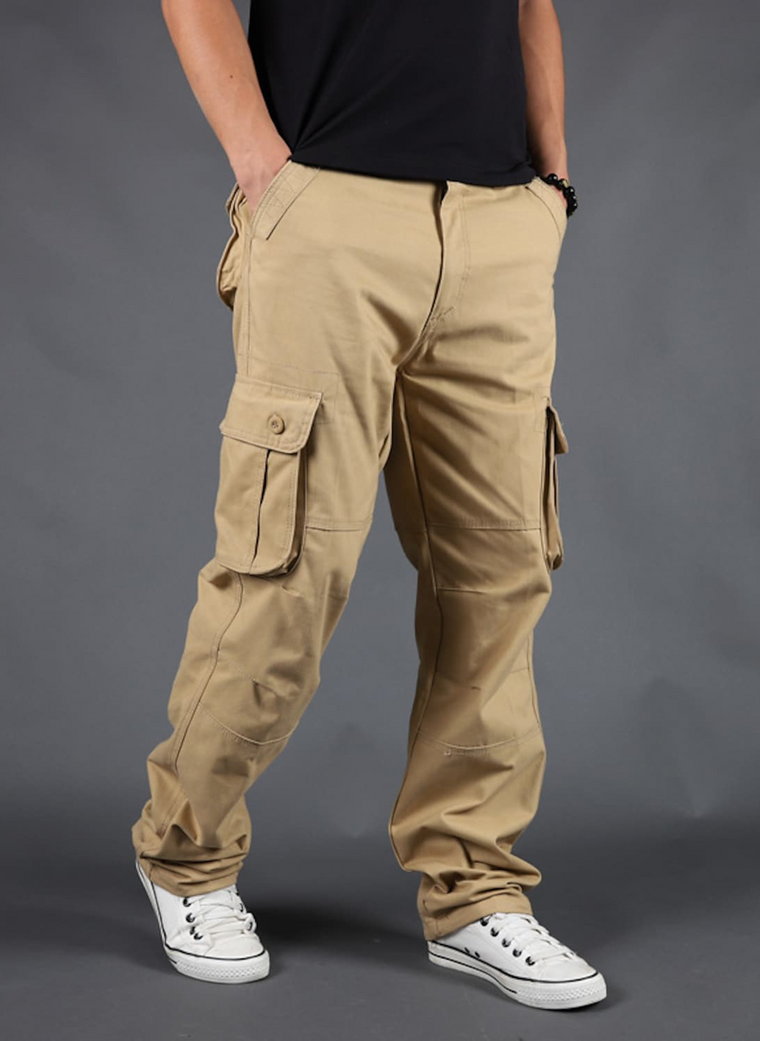 Spodnie męskie typu cargo o prostej nogawce