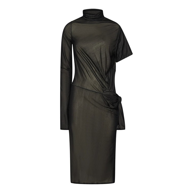 Czarna asymetryczna sukienka midi Maison Margiela