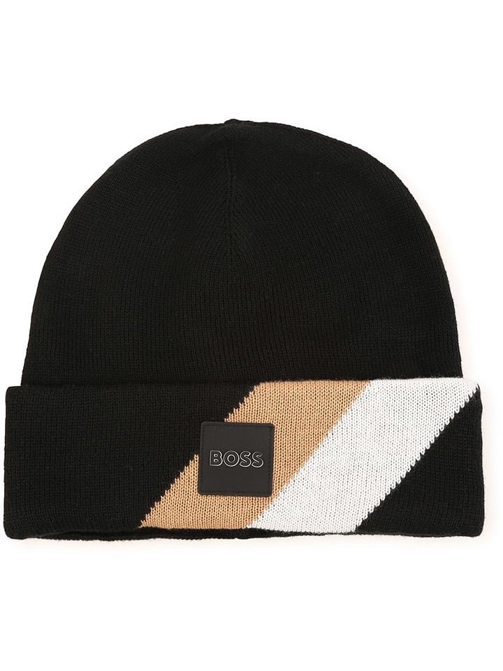 Hugo Boss Kids Czapka beanie w kolorze czarnym