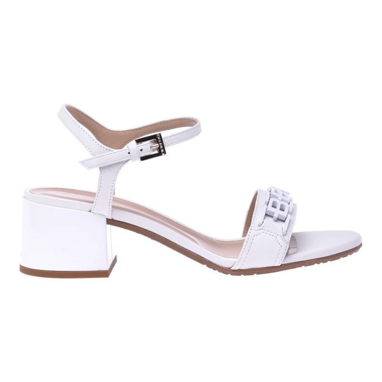 Milk-white nappa leather sandals Baldinini