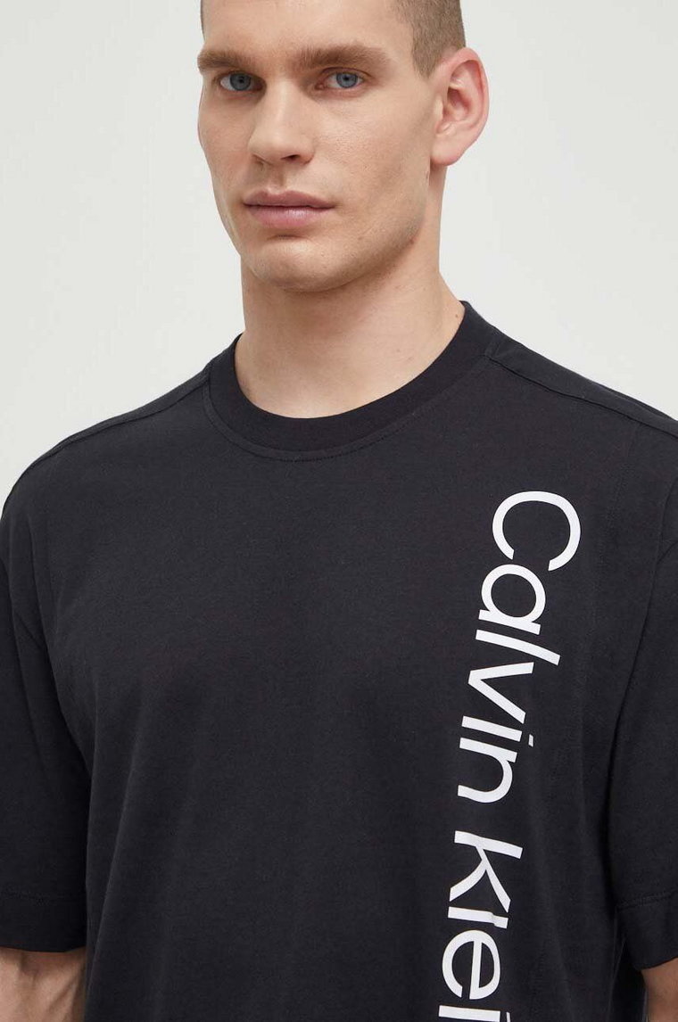 Calvin Klein Performance t-shirt bawełniany męski kolor czarny z nadrukiem