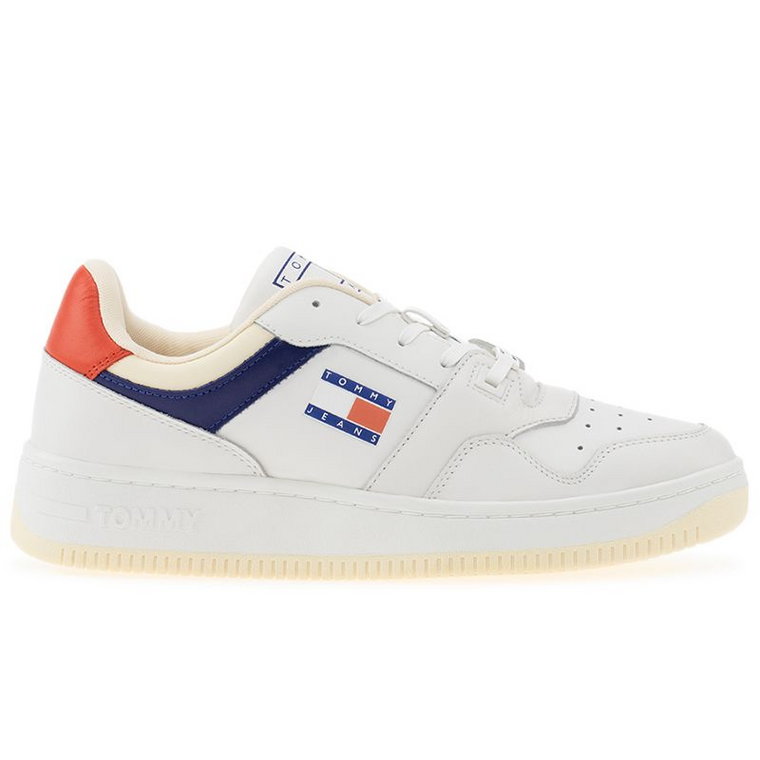 Buty Tommy Jeans Premium Leather Basketball EM0EM01216-0GY - białe