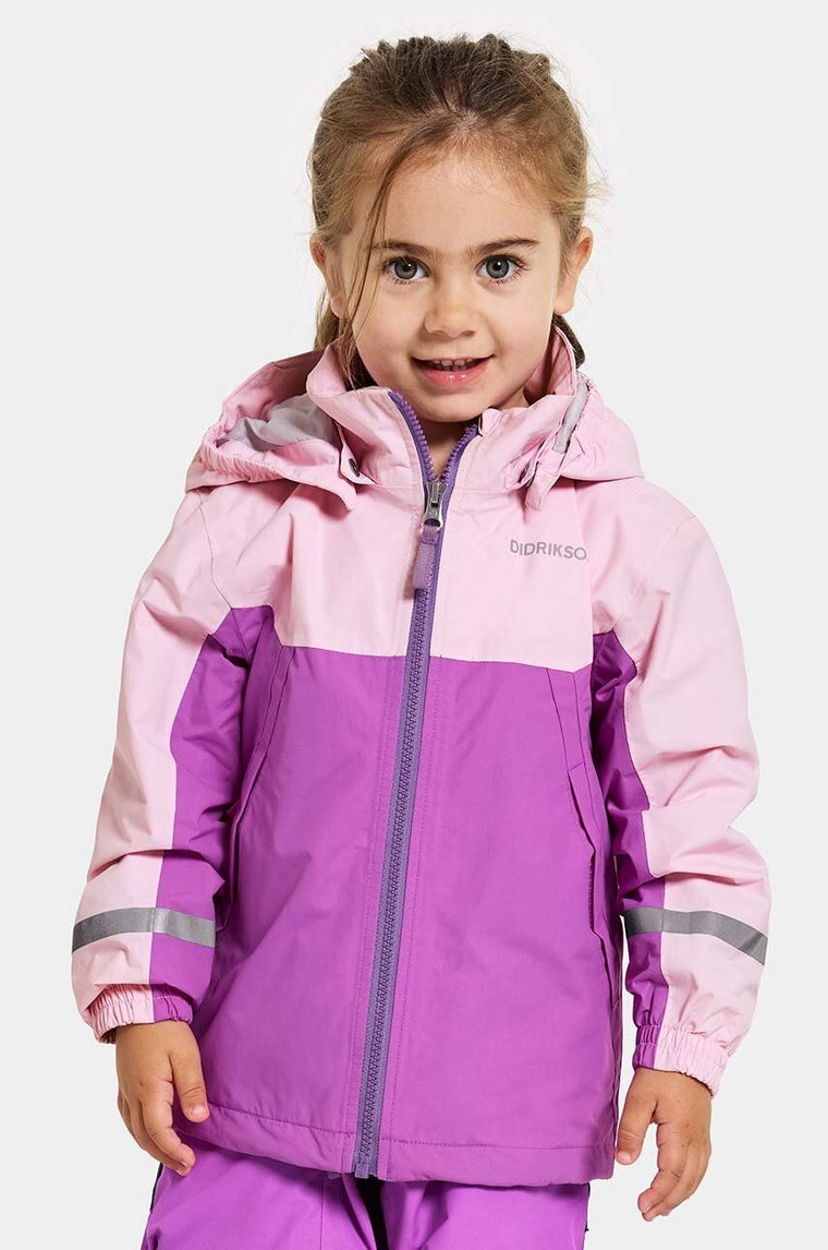 Didriksons kurtka przeciwdeszczowa dziecięca PILVI KIDS JKT kolor fioletowy