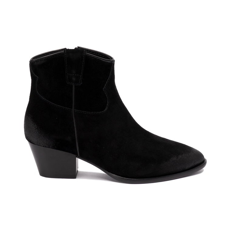 Stylowe Czarne Ankle Cowboy Buty ASH