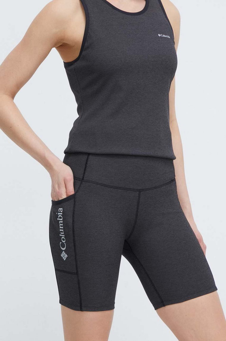 Columbia szorty sportowe Move damskie kolor szary melanżowe high waist 2075971