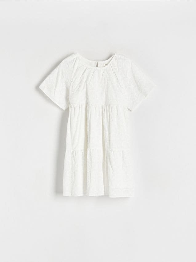 Reserved - Sukienka z krótkim rękawem - złamana biel