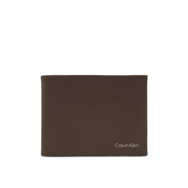 Ciemnobrązowy Portfel Skórzany dla Mężczyzn Calvin Klein