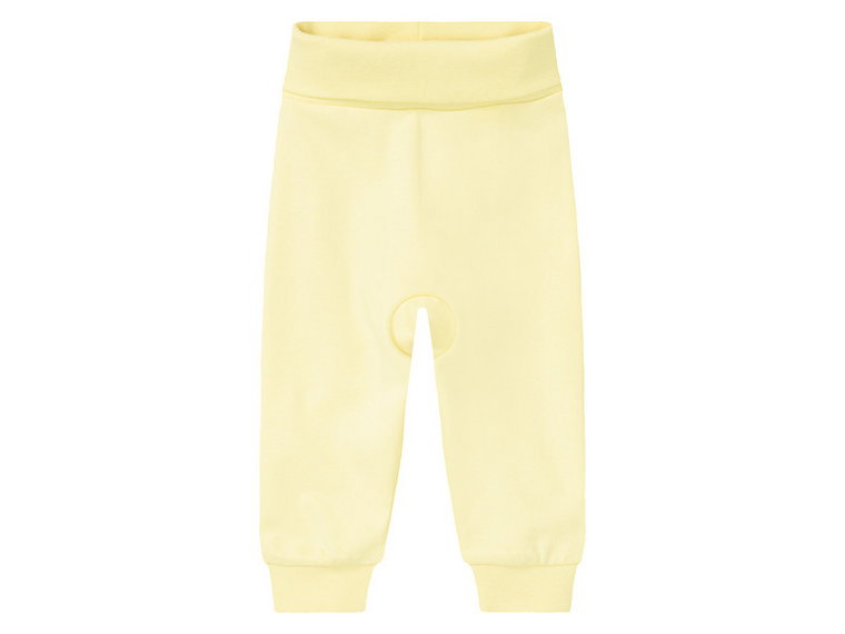 lupilu Spodnie dresowe niemowlęce z bawełną, 2 pary   (50/56, Żółty/różowy)