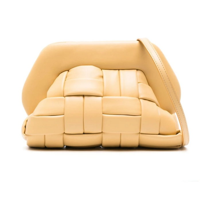Żółta torebka na ramię z imitacji skóry w koszykowym splocie THEMOIRè