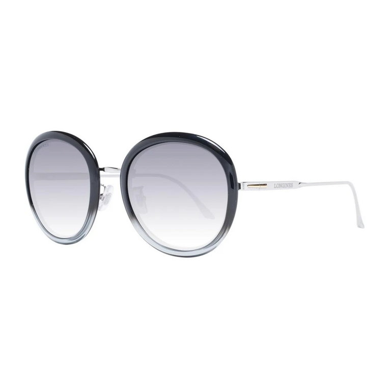 Czarne okrągłe okulary przeciwsłoneczne z gradientowymi soczewkami Longines
