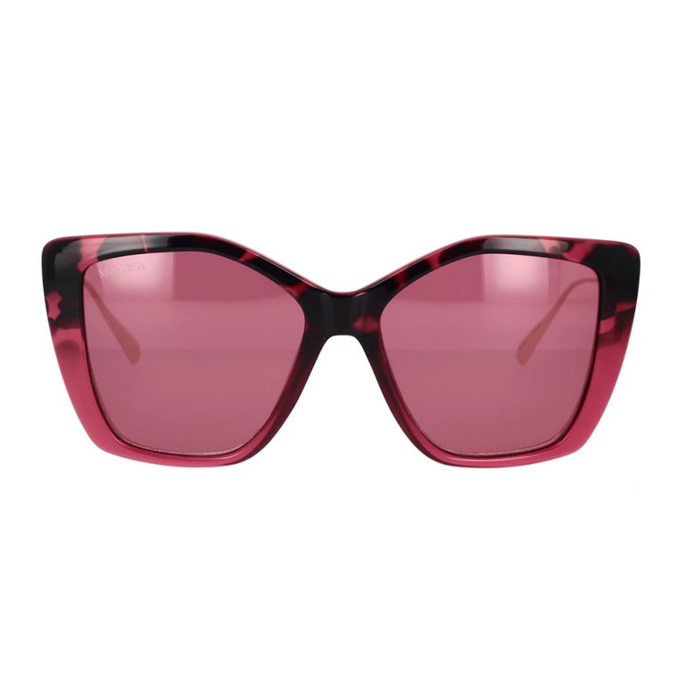 Geometryczne okulary przeciwsłoneczne z czerwoną soczewką Max & Co
