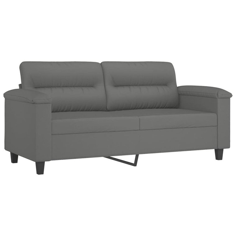 Sofa mikrofibra 2-osobowa, ciemnoszara, 170x77x80