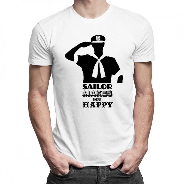 Sailor makes you happy - męska koszulka z nadrukiem