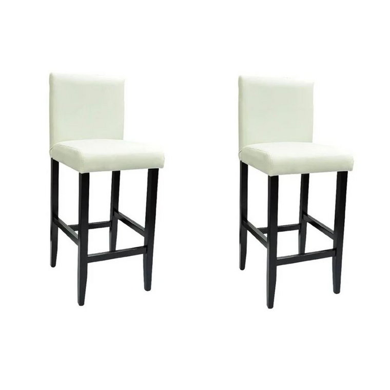 Krzesła barowe 2 szt. białe sztuczna skóra kod: V-240073