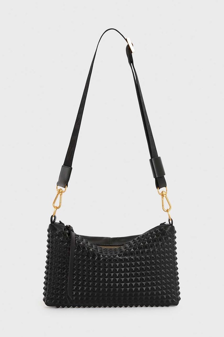 AllSaints torebka skórzana EVE STUD CROSSBODY kolor czarny W027XZ