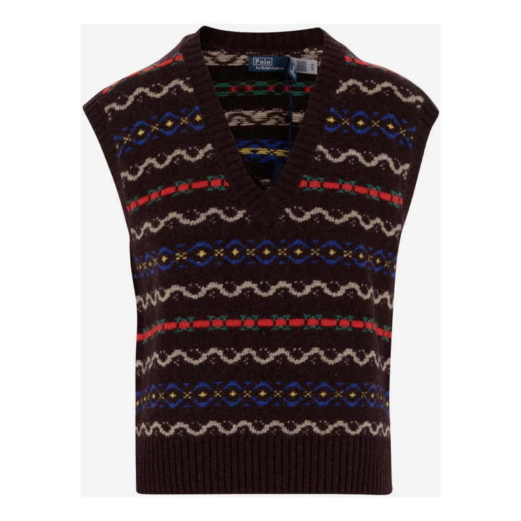 Geometryczny Sweter Bez Rękawów dla Kobiet Ralph Lauren
