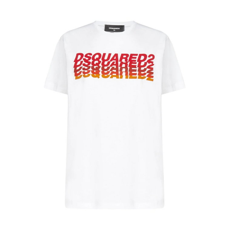 Męski Bawełniany T-shirt z Logo Dsquared2