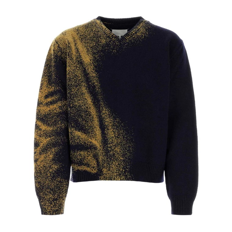 Granatowy wełniany sweter - Klasyczny styl Maison Margiela