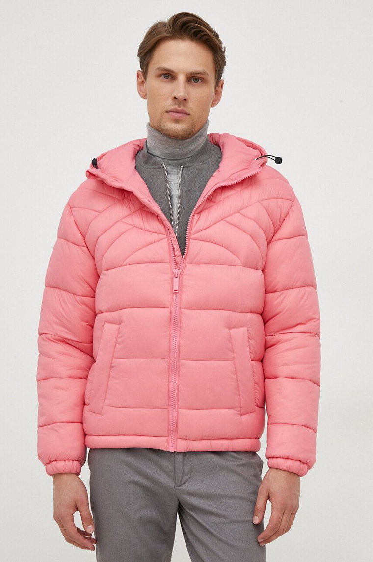 United Colors of Benetton kurtka kolor różowy zimowa oversize