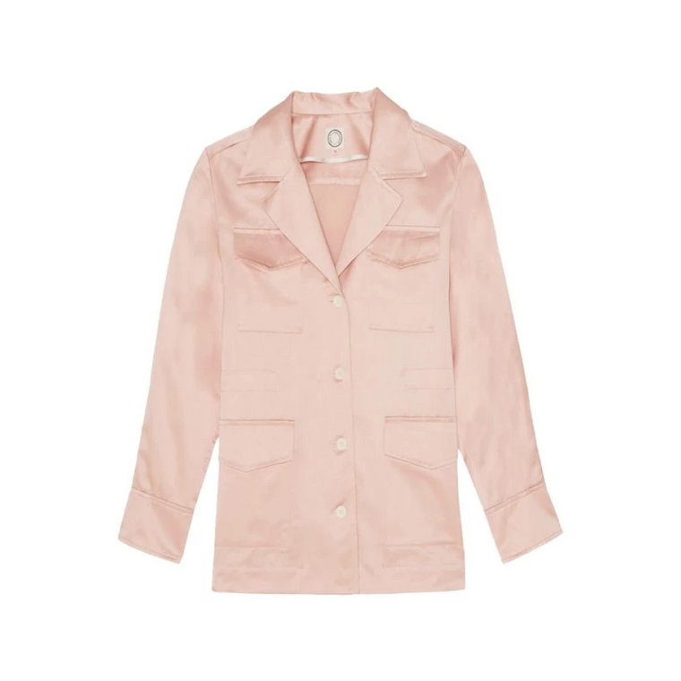 Neva jacket in pink cotton satin Ines De La Fressange Paris